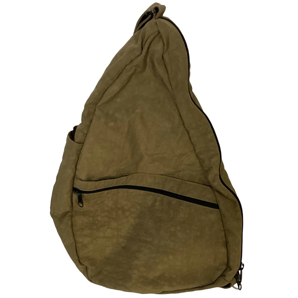 AmeriBag Healthy Bag Olive Green Nylon Sling Backpack; Adjustable Strap Pockets